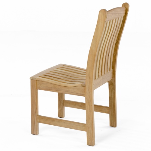 11315 Veranda Teak Dining Chair in angled side and rear view on white background