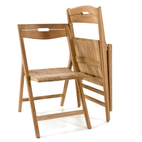 11916 Surf Teak Folding Side Chair right side profile view on white background