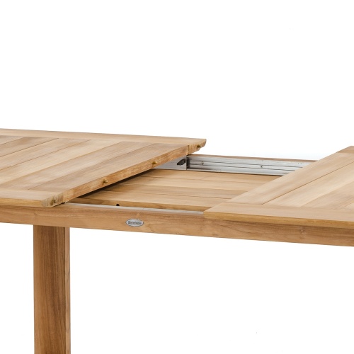 15900 Horizon Teak Table angled aerial view on white background