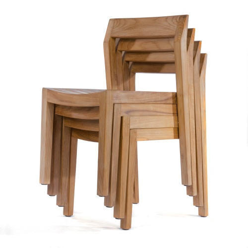 11901 Horizon Teak Side Chair angled on white background