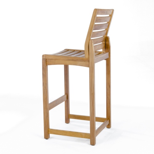 70514 Somerset teak barstool side angled  with back view on a white background