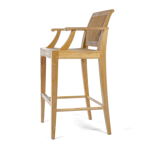 70644 Laguna teak bar armchair left side angled view on white background