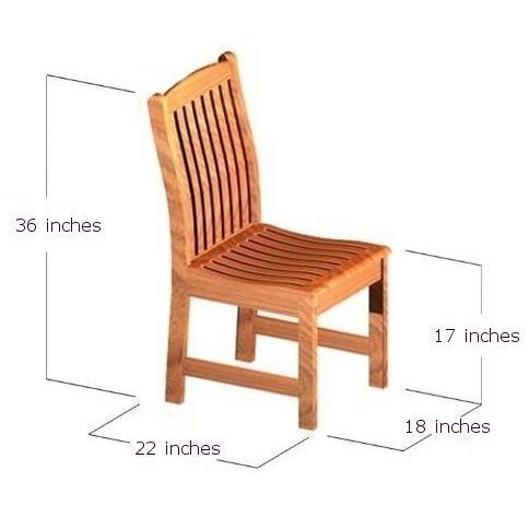 70655 Veranda teak dining side chair autocad on white background