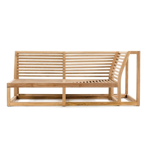 70658 maya teak chaise sectional with cushion side view on white background