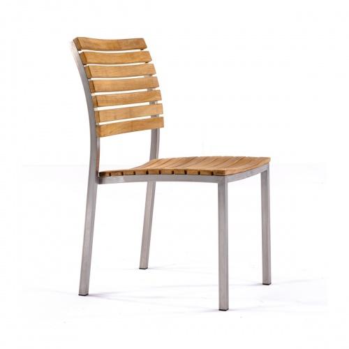 dining teak and metal side chairs