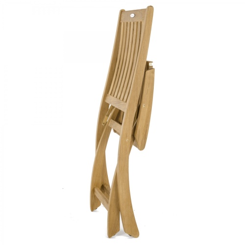 70892 Barbuda Folding Side Chair folded flat for storage on white background