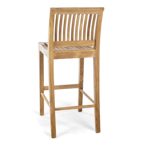 11910 Laguna Side Teak Barstool rear view on white background