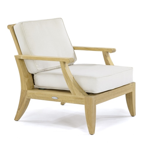 12152DP Laguna Teak Lounge Chair in angled right side view on white background