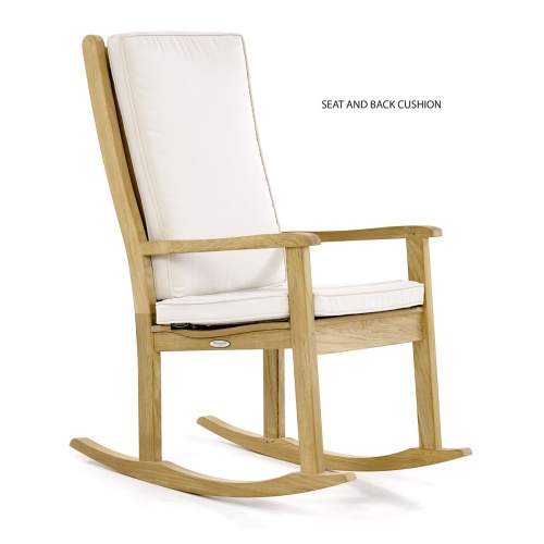 12223 Veranda Teak Rocking Chair angled side view on white background