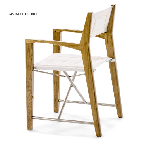 12915F Odyssey Director Chair in marine gloss finish closeup of back leg and seat attachment mechanism on white background