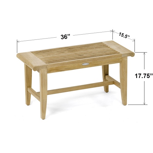 13068 Laguna teak 3 foot long Backless Bench autocad on white background
