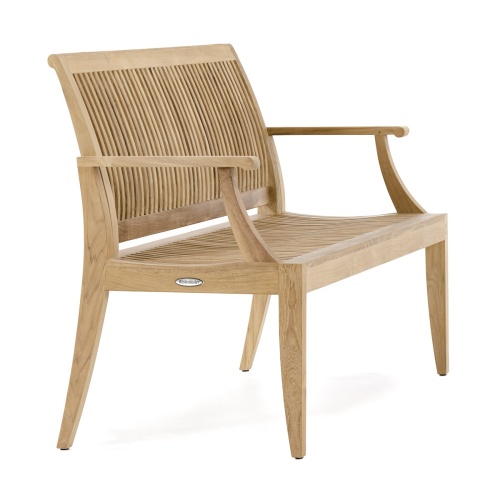 13811 Laguna 5 foot Teak Bench angled side view on white background