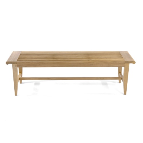 13916 Laguna Teak 5 foot Backless Bench side view on white background