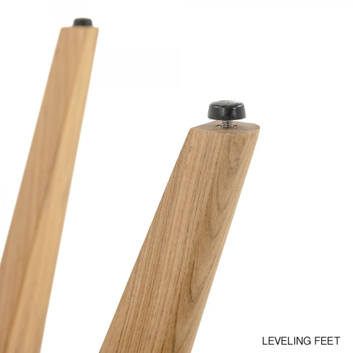 14916 surf teak side table bottom leg view of floor glider on white background