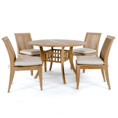 70291 Hyatt Laguna Teak 5 piece Dining Set on white background