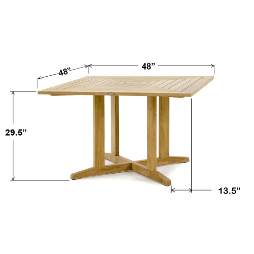 15823 48 inch Pyramid Teak Table autocad on white background