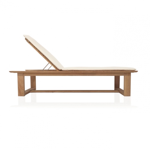 16909 Horizon High Chaise Bench with backrest reclined upright position with optional cushion side view on white background
