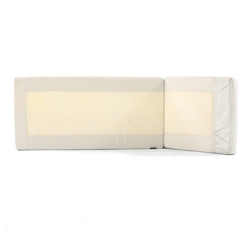 30002dp Malaga synthetic wicker chaise lounger cushion on its side bottom view on white background