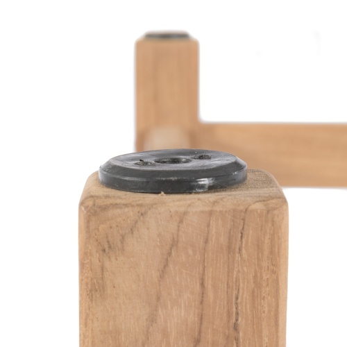12569S Barbuda Teak Recliner bottom leg showing closeup of floor glide on white background
