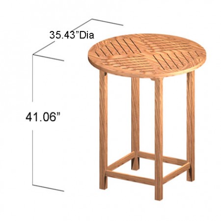 70083 Somerset round teak bar table autocad on white background
