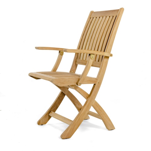12569S Barbuda Teak Recliner showing left side angled on white background