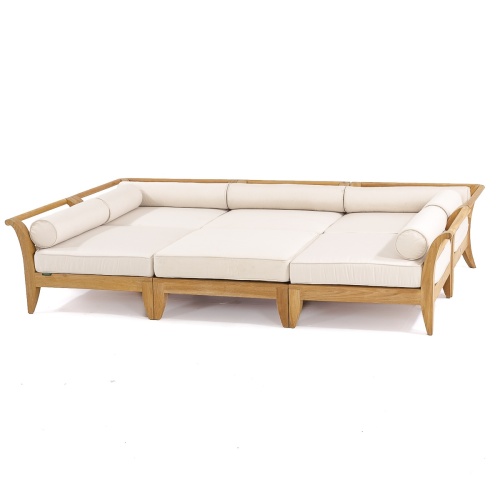 70100 Aman Dais 6 pc Daybed Set with canvas colored cushions angled aerial view on white background