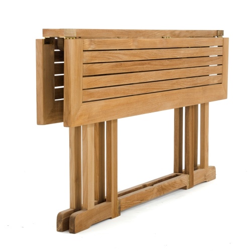 15663S Nevis 5 ft Rectangular Folding Table angled view with both leaves down on white background