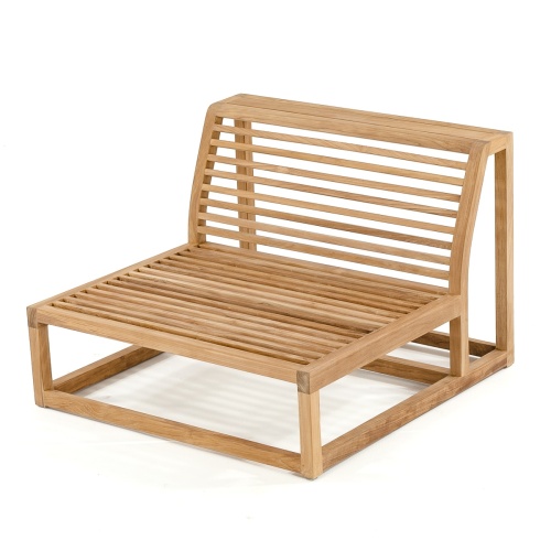 70232 Maya Left Side Deep Seating Sectional Sofa slatted teak frame front view on white background 