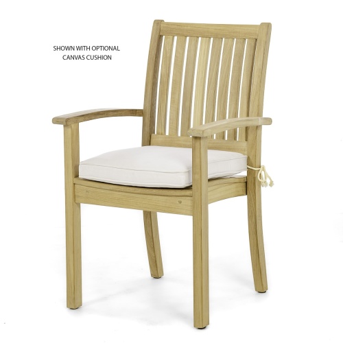 12196 Sussex Teak Chair with optional seat cushion in left angled view on white background
