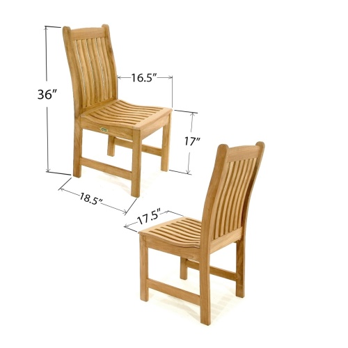 11315 Veranda Side Chair showing autocad of angled side view and angled back view on white background