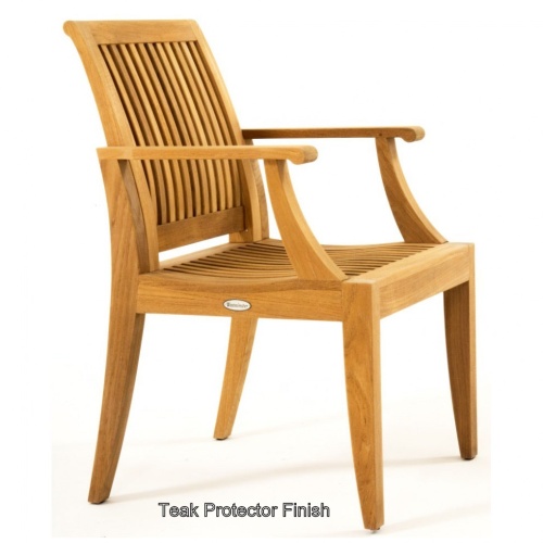 12810 Laguna Teak Dining Armchair with Teak Protector Finish in side view on white background
