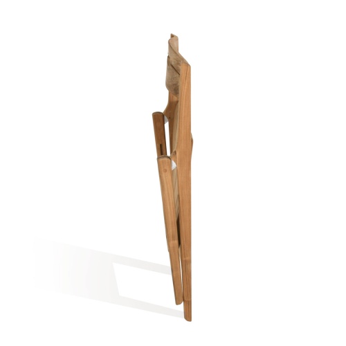 11916 Surf Teak Folding Side Chair showing 2 chairs one folded and leaning up against the other chair in open position on white background