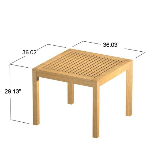 15005 Brunswick teak 36 inch square table autocad on white background