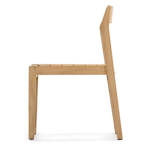 70527 Surf Horizon teak dining side chair left side profile on white background