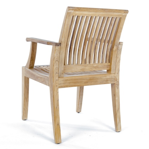 12810 Laguna teak Dining Chair angled view of chair back on white background