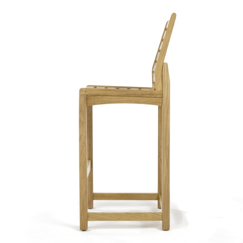 70631 Somerset Vogue teak side barstool left side profile view on white background