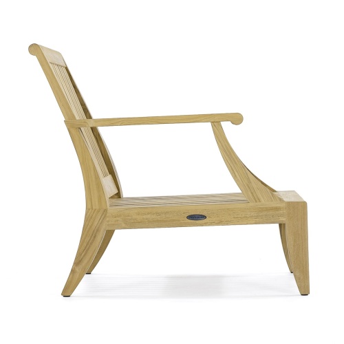 12152DP Laguna Teak Lounge Chair Frame in side profile on white background