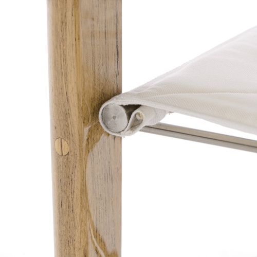 12915F Odyssey Teak Director Chair in marine gloss finish right side angled facing front on white background