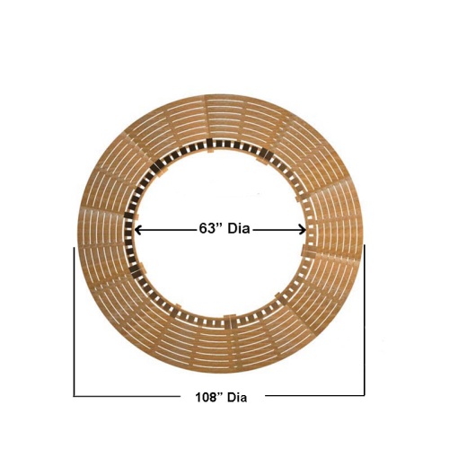 13691ST Buckingham Teak Tree Hugger Bench one section top view on white background