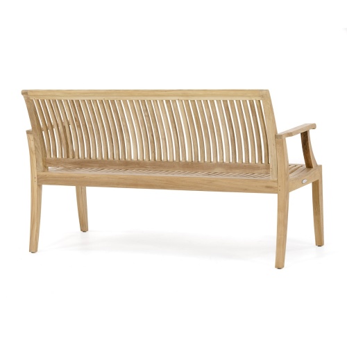 13811 Laguna 5 foot Teak Bench back view on white background