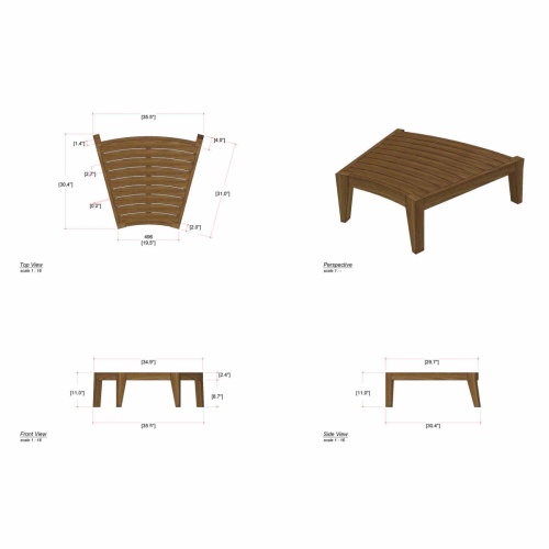 18068DP Kafelonia 1 seater Backless Bench with 2 Kafelonia Sofa Sectionals and Club Chair and Side Table and 3 End Tables and Ottoman on tiled patio in an aerial view on tiled patio