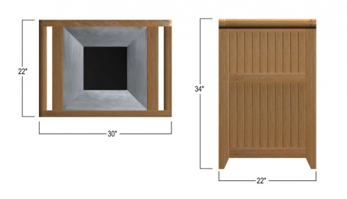 wooden trash cans