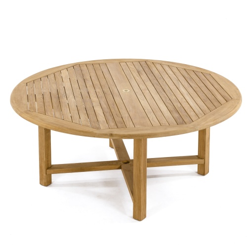 15348 Buckingham Teak Table in top angle view on white background