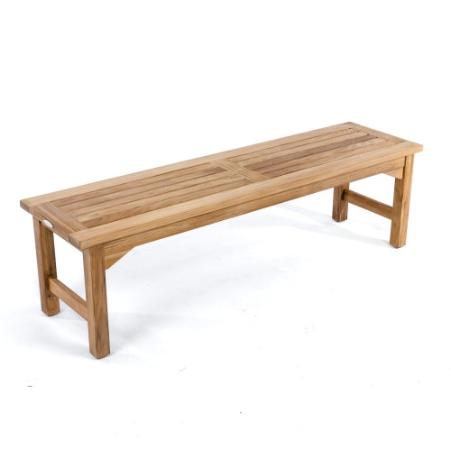 70061 Barbuda teak folding Picnic Table angled view with both leaves down on white background