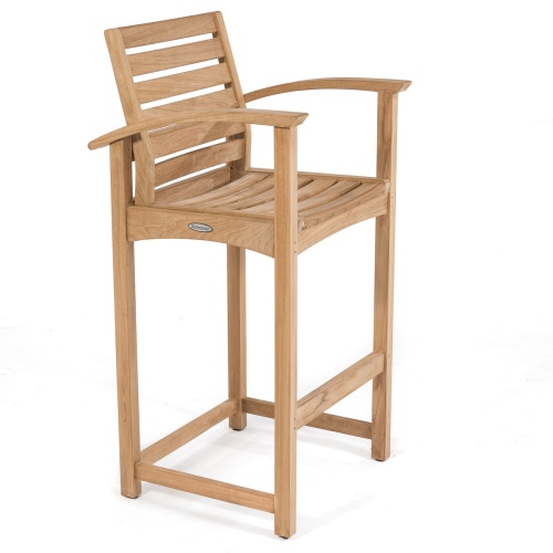 70072 somerset teak bar stool side angled on white background