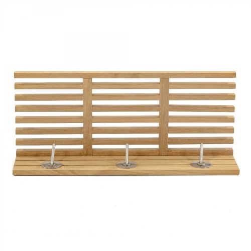 70089 Pacifica Spa Set teak towel shelf  bottom view showing hooks on white background