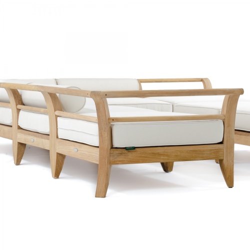 70100 Aman Dais 6 pc Daybed Set with canvas colored cushions angled low side view on white background