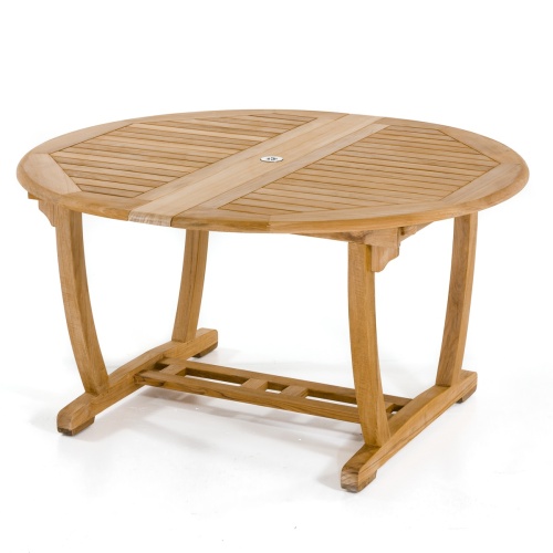 15548 Martinique Teak Table in side angled view closed position on white background