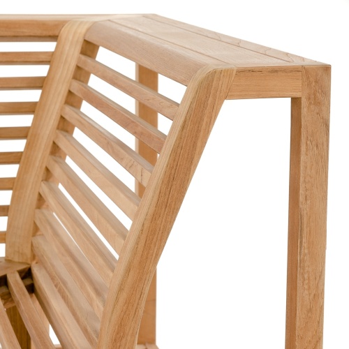 13801 Maya Left Side Sectional Teak Frame showing close up view of armrest on white background