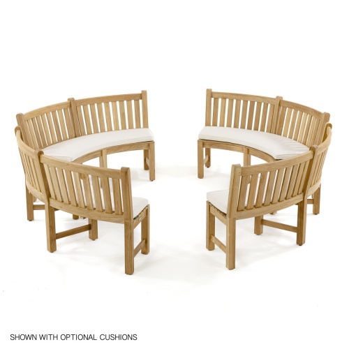 70383 Buckingham Curved Bench showing 4 together in front view on white background